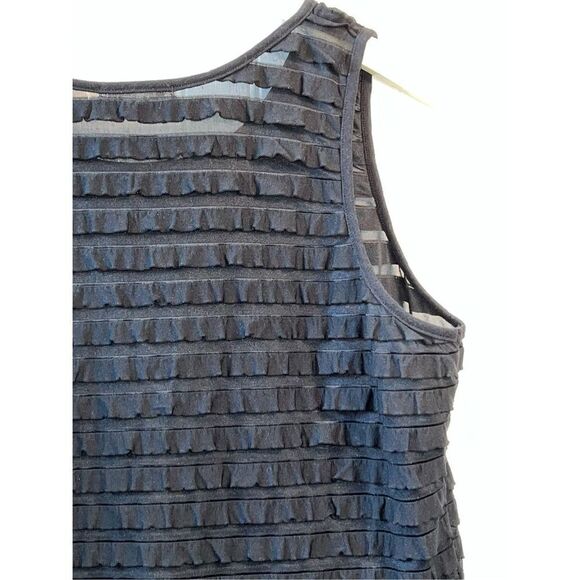 Erin London Sleeveless Top Women Large Black Stack Classic Tank Crew Neck Retro - Picture 7 of 10